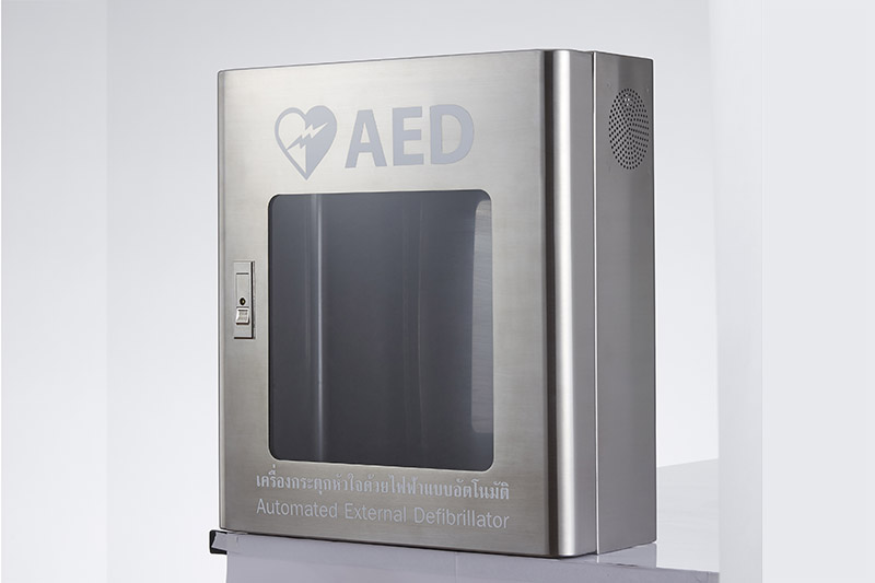 ตู้สแตนเลส AED  ตัวอย่างผลงาน
